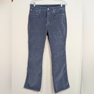 L.L. Bean Women's 12 Blue Corduroy Boot Cut Pants High-rise Slight Stretch